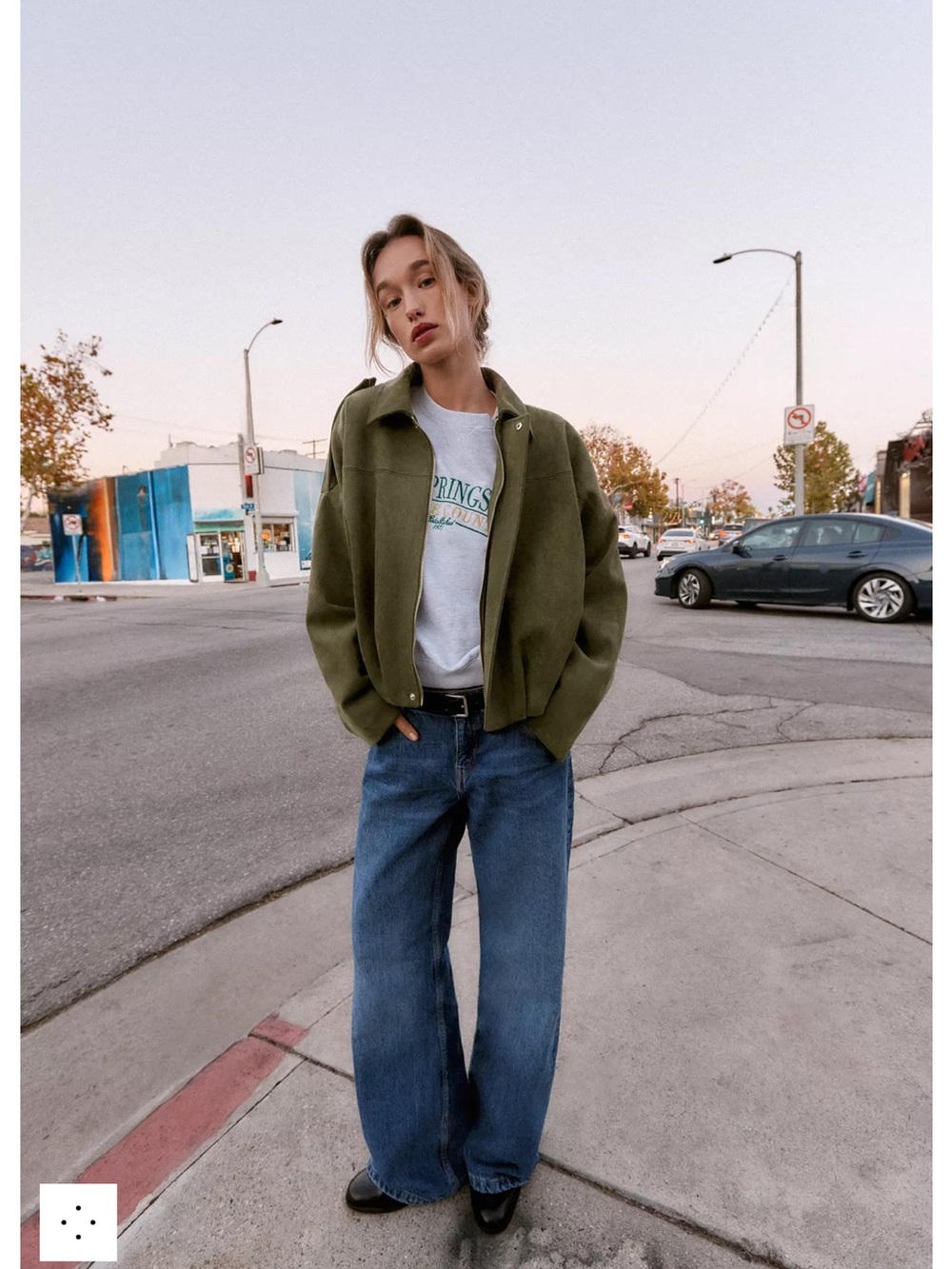 Zara Olive Green Bomber Jacket